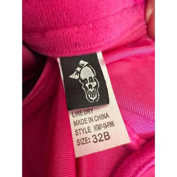 00's vintage pink satin mcbling y2k bustier corset 32B morbid threads - Picture 9 of 9